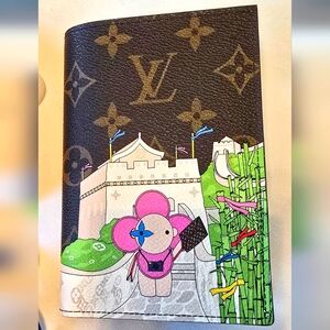Louis Vuitton 2021 Christmas Animation Panda Great Wall Passport Holder